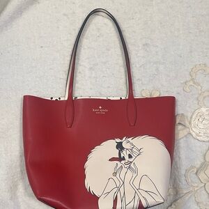 Kate Spade Red and White Cruella Tote